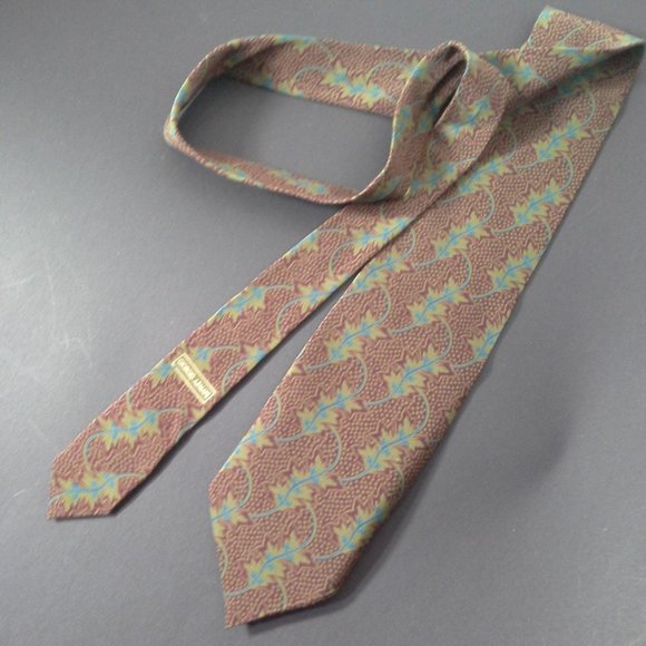Giorgio Armani Other - Giorgio Armani mens tie 3.5inx55in Blue tan leaf